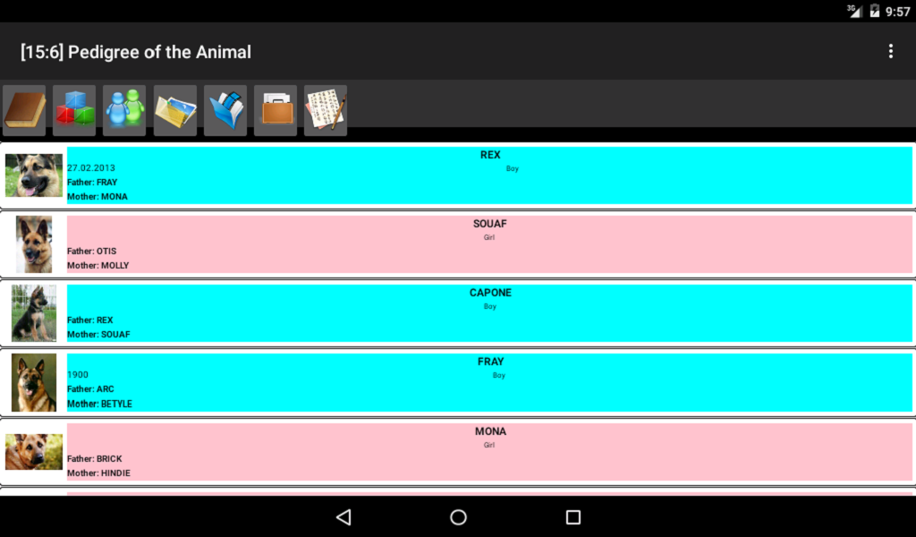 Родословная животного (Android Freeware)          